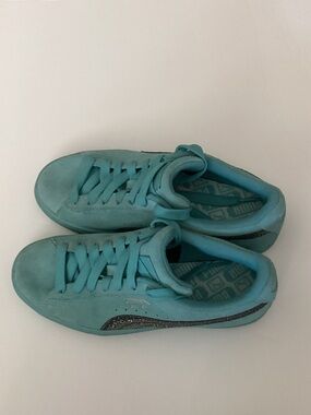 Puma Kids Aqua Blue Lace-Up Sneakers